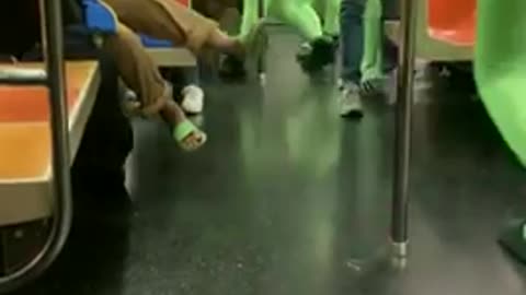 Attacked by Girls in Neon Green on NYC Subway