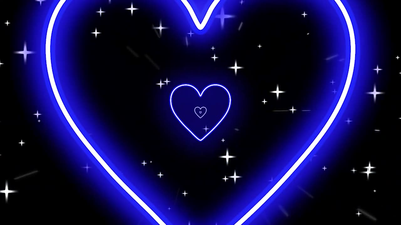 805. Heart Tunnel Background Neon Lights Love Heart Tunnelđź’™Blue Heart Background HD particles