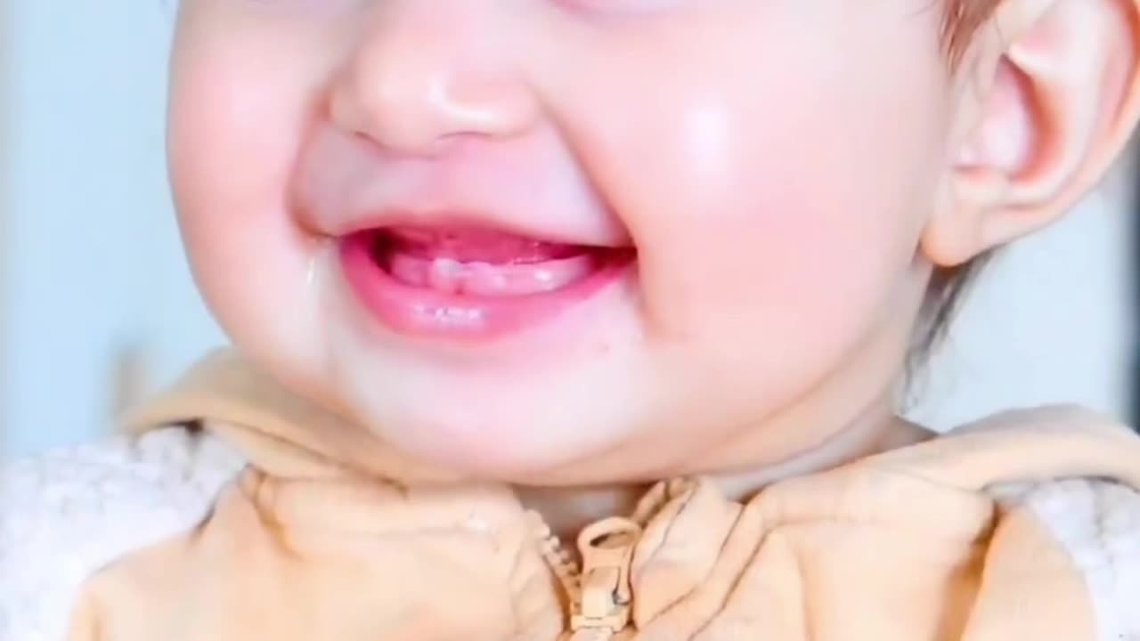 Cute baby smile face