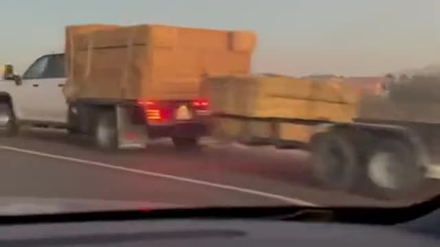 Truck Hauling HAY Catches Fire on Interstate 10 near Phoenix