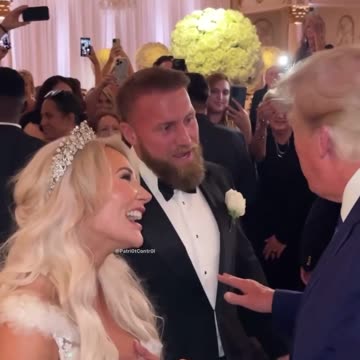 The Boss popped into a Mar-a-Lago wedding last night and chatted up the bride and groom 🥰
