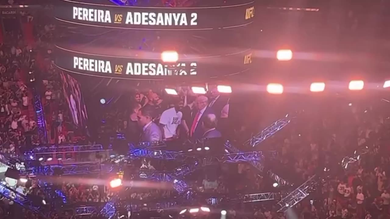 President Trump walks in UFC 287 to Kid Rock and the crowd goes wild