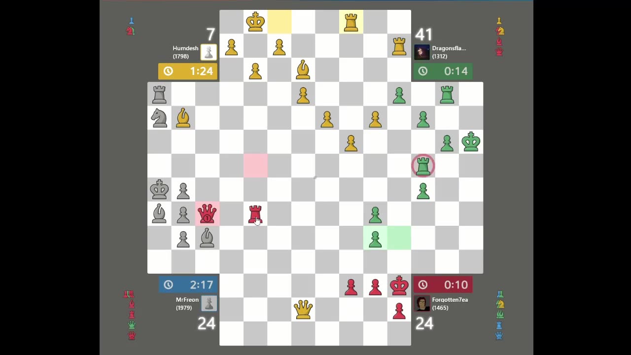 I survive MUCH longer than l deserve to | 4 player chess