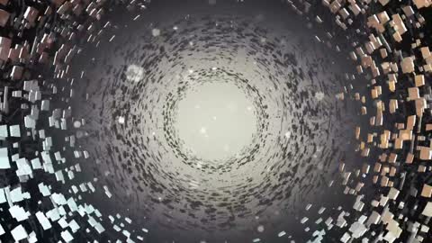 Rotating tunnel with space junk