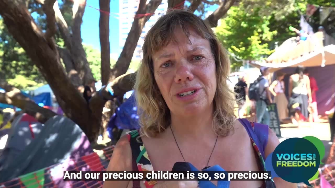 Peaceful Protest in Wellington - Meet Lesley G'ma who has yet to hold the baby