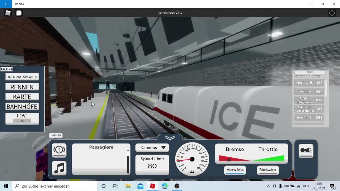 I am testing the ICE 2 in terminal railways Roblox