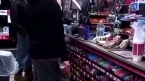 Racist gets smacked with a CAN 😅