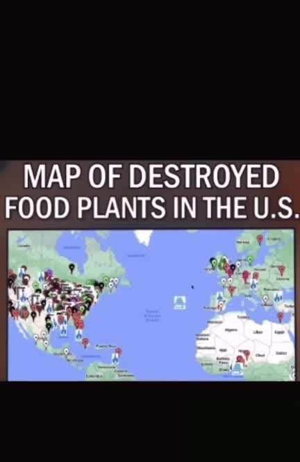 MAPA DE FABRICAS DE ALIMENTOS DESTRUIDAS EN EEUU EN 2022