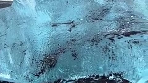 An other-worldy landscape of glistening ice fragments
