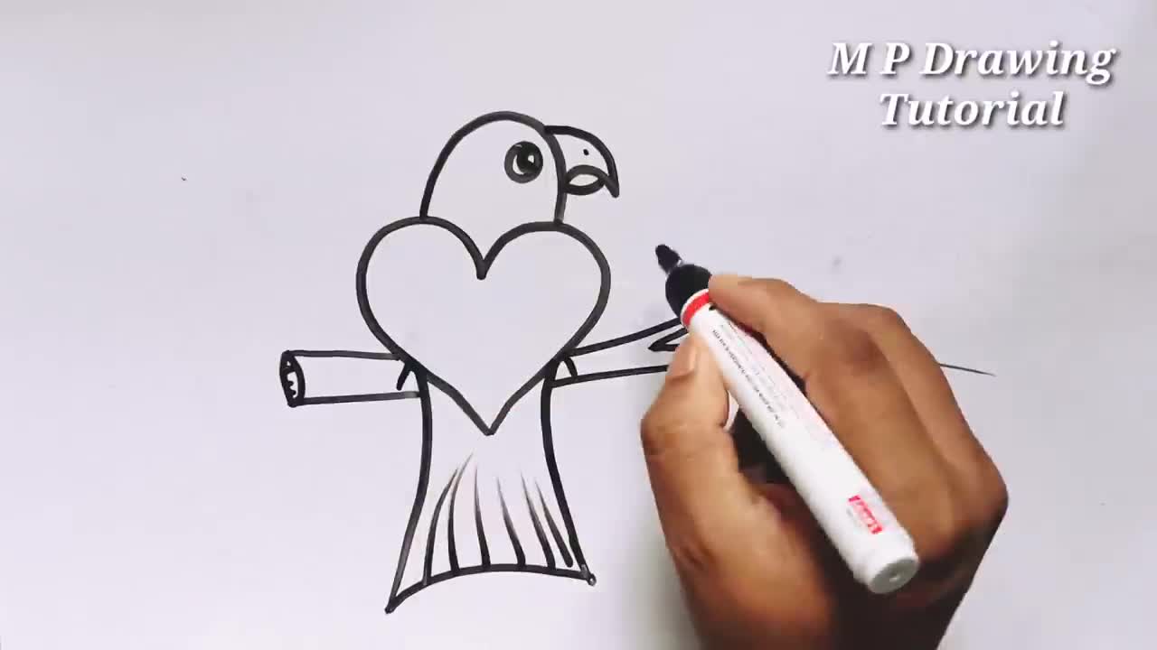 HowToDrawAParrotFromHeartHowToDrawABirdEasyStepByStepDrawingTutorialp3