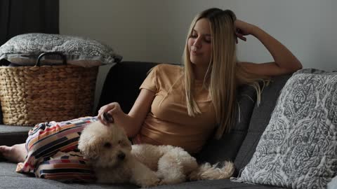 girl watching tv in the house
