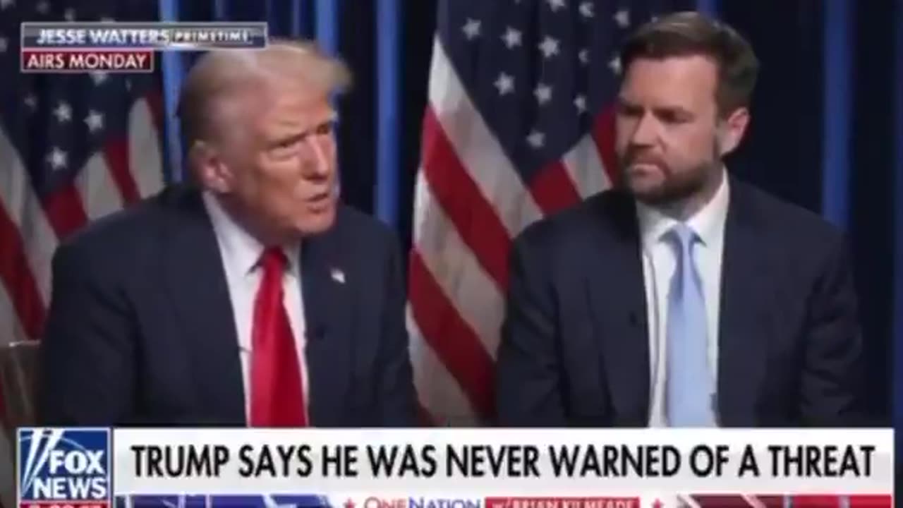 Trump says he was never warned of a threat: