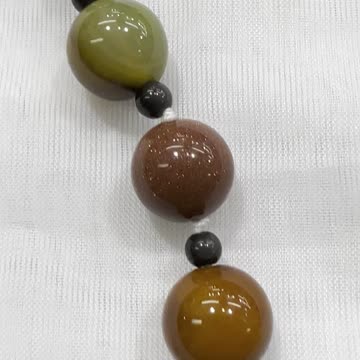 Handmade + Knotting Unique 24” Statement Necklace with 925 Silver, Goldstone