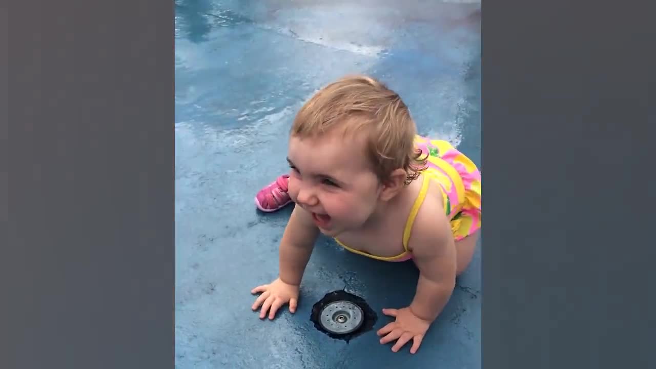 Funny Babies Playing With Water - Baby Outdoor Videos