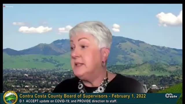 Contra Costa Board of Supervisors - 2/1/22 - Karen Mitchoff Blames Kids Alone for Spreading Covid