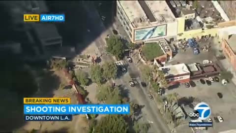 Police are investigating after a man was shot outside Grand Central Market in downtown Los Angeles