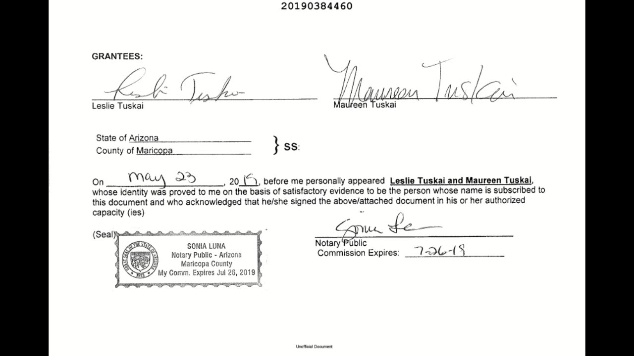 Leslie Tuskai Brittany Deeds Explained in Pinal and Maricopa Counties in Arizona