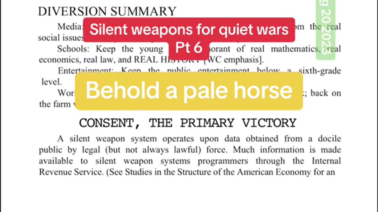 Behold a Pale horse Chapter 2 Silent weapons for quiet wars part 6