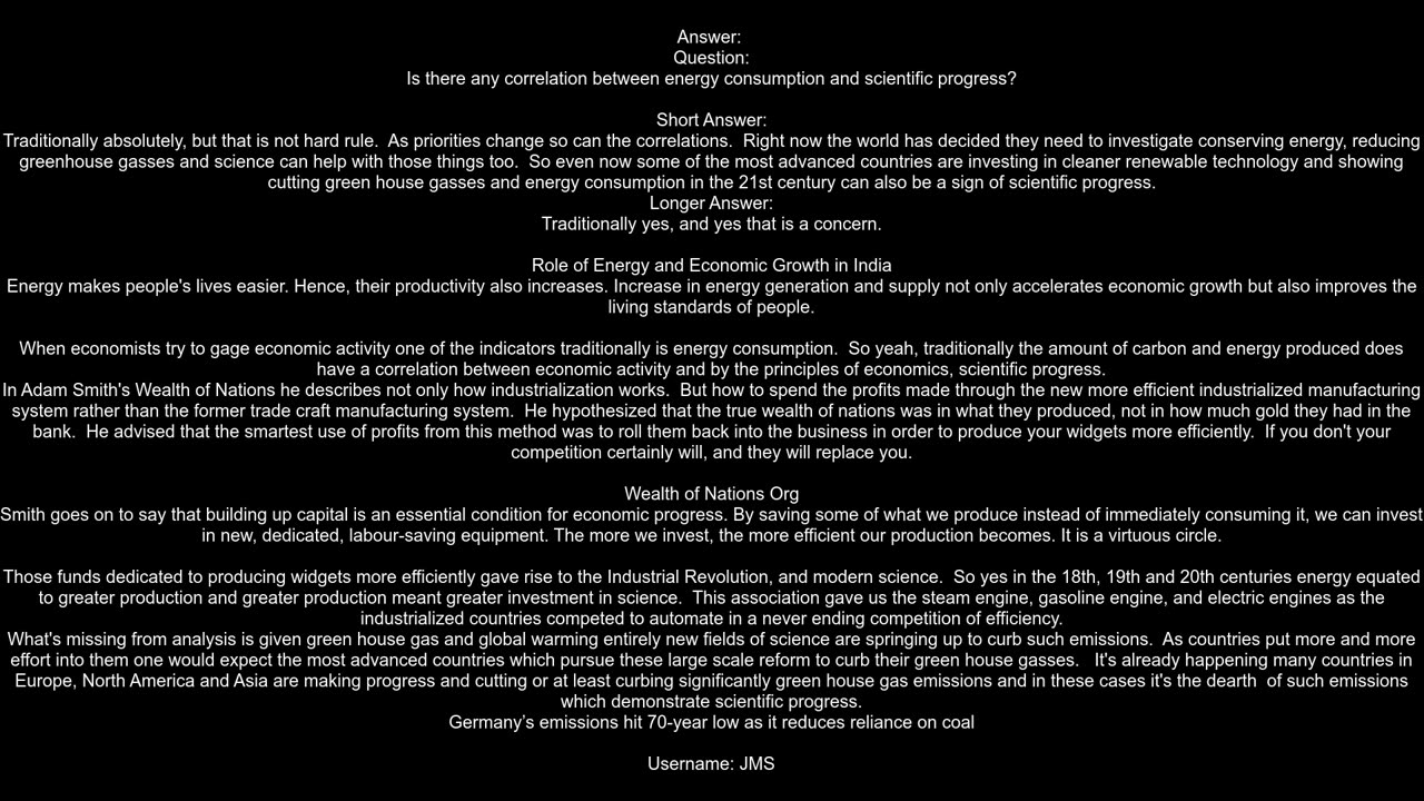 Is there any correlation between energy consumption and scientific progress