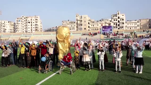 Children in Syria hold their own World Cup