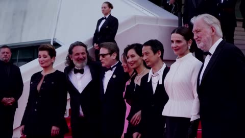 Juliette Binoche walks the red carpet in Cannes
