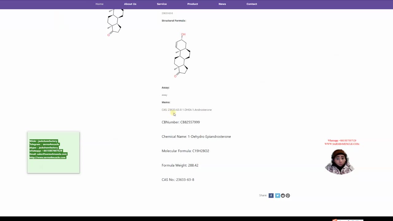 1-DHEA 1-Androsterone CAS: 23633-63-8