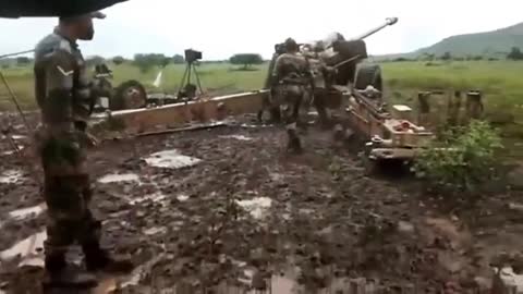 Indian Army Gunners Live Fire Drill With 130mm M46 Artillery In Mud And Rain
