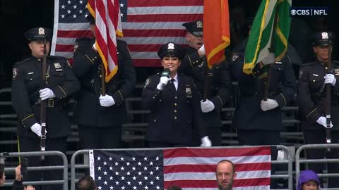 Fans take over the National Anthem at the NY Jets v. Ravens game on 9/11.