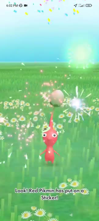Pikmin Bloom-Red Pikmon With Sticker