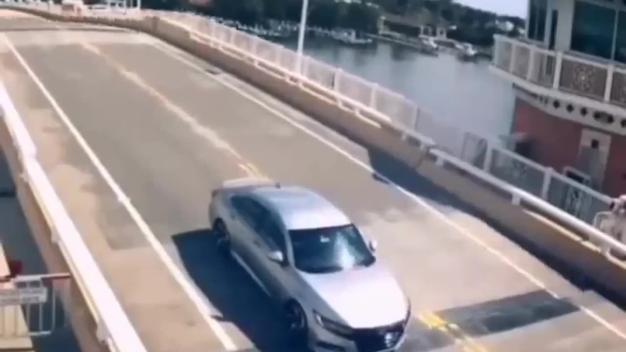 Car stuck on bridge