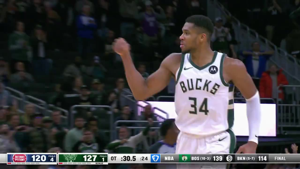 NBA - Giannis goes 5-5 to seal the OT win... He caps a 59-POINT night