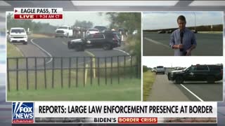 LARGE Law Enforcement Presence At Border - Guard Shot!! Fox NEWS