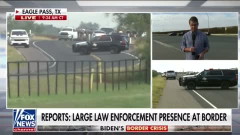 LARGE Law Enforcement Presence At Border - Guard Shot!! Fox NEWS