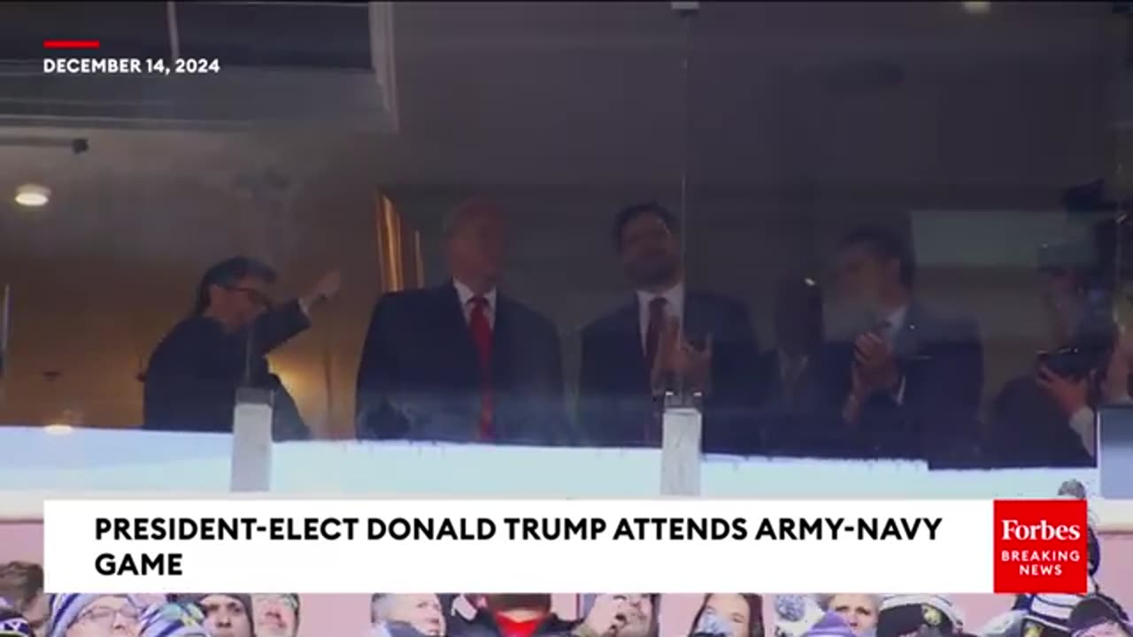 WATCH: Trump Arrives At Army-Navy Game With Vance, Johnson, Gabbard, Hegseth, Hunt & Others