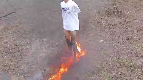 Ukrainian Soldiers Shot and Burned a "MAGA" Mannequin