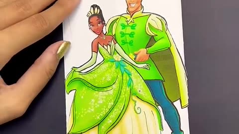 What is your favorite princess_ Me_ Tiana 💚 #shorts #art #craft #princess #creative #drawing