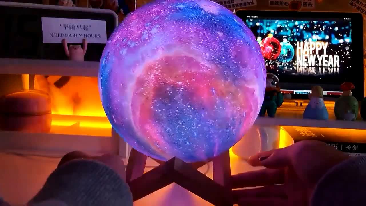 3D Glowing Moon Lamp Colorful Change With Stand Decor Gift