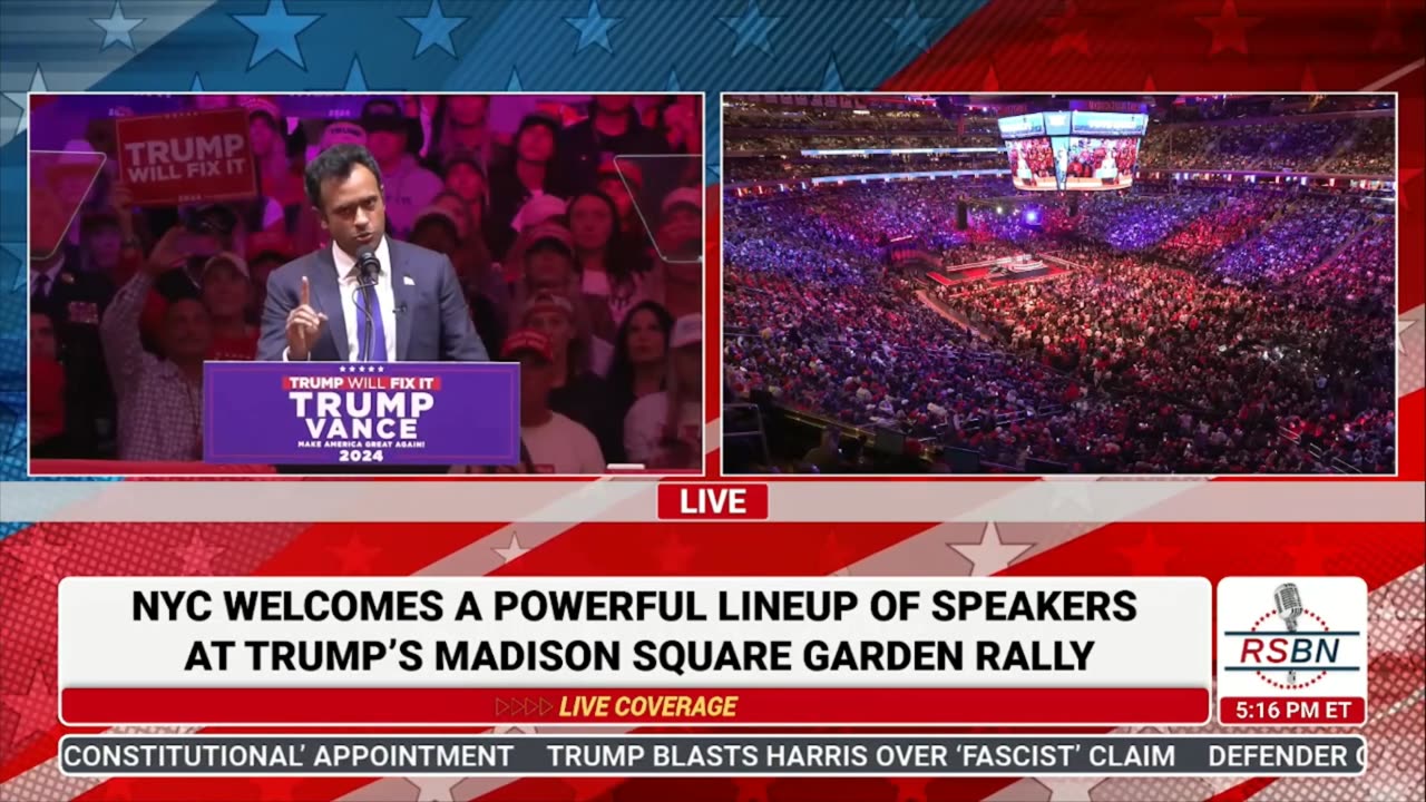 Vivek Ramaswamy Madison Square Garden Trump Rally 10-27-24