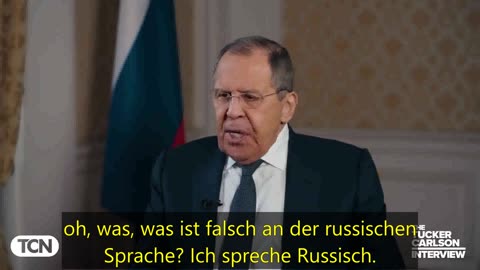 Der russische Minister für auswärtige Angelegenheiten Sergey Lavrov erklärt den Krieg in der Ukraine