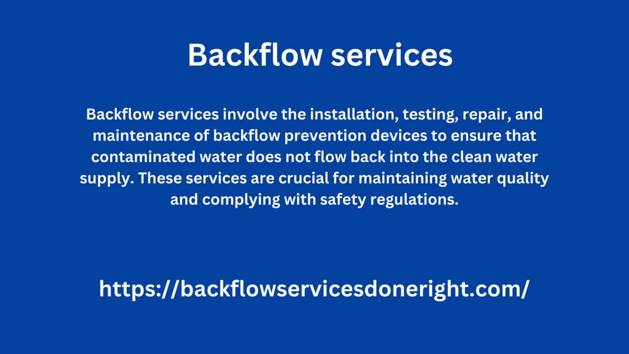 Backflow services