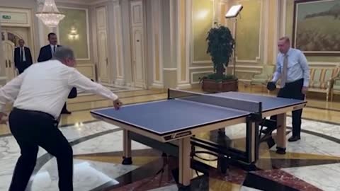 Turkish, Kazakh presidents play table tennis on sideline of Astana meeting