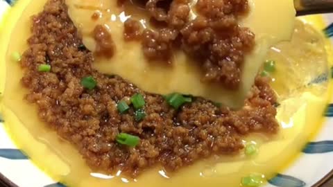 Tender egg custard.