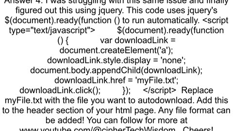 How can I download a file automatically without click on button