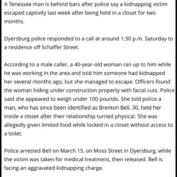 Kidnapped Woman Escapes Closet After 2 Month Captivity Without Toilet In Tennessee Home