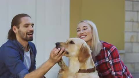 Close Up View Of Man Sitting With Her Girlfriend Outdoors