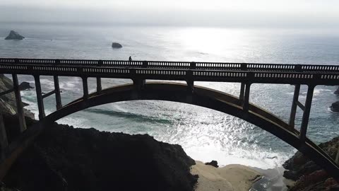 4th short-Aerial view of stunning bridge.