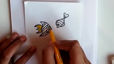 how to draw fish 🐟 for childreneasy way to draw fish