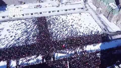 Ottawa Canada Truck Convoy Drone Footage