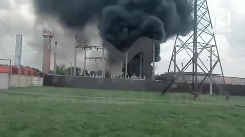 🔥👀 Kursk region, substation in Sudzha hit by Ukrainian UAVs