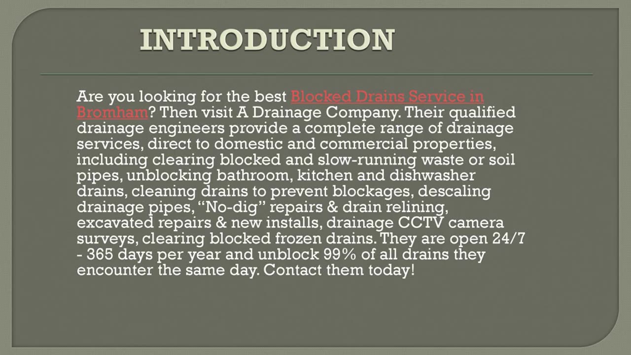 Best Blocked Drains Service in Bromham